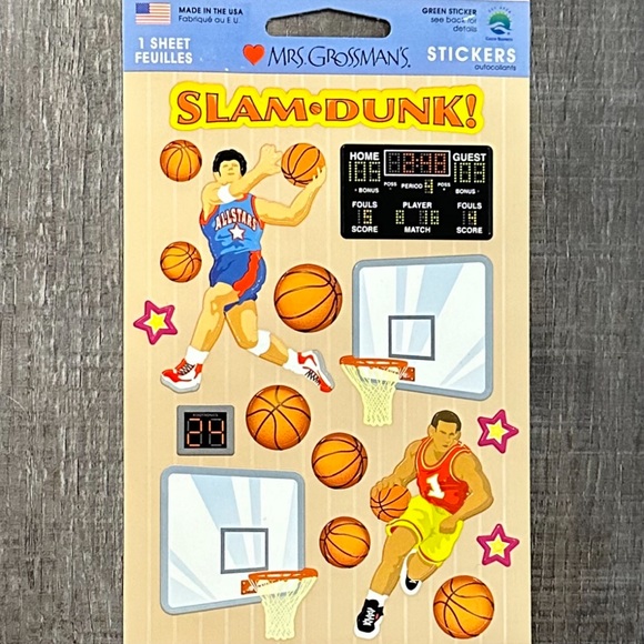💞 New Slam Dunk! Basketball Scrapbook Stickers - Picture 1 of 2
